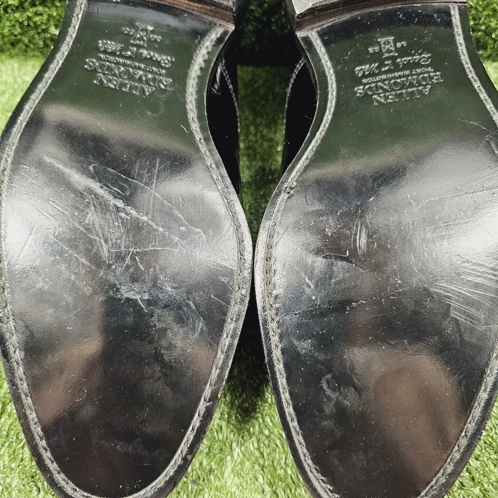 Allen Edmonds Carlyle Black Patent Leather‎ Plain-Toe Oxford Shoes Mens 8.5 EEE